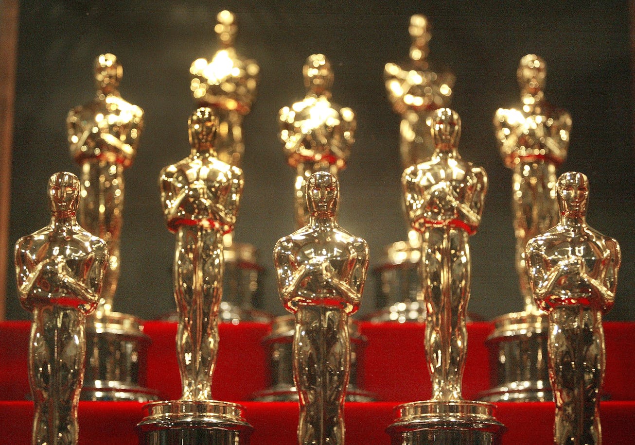CHICAGO - JANUARY 23: Oscar statuettes are displayed during an unveiling of the 50 Oscar statuettes...