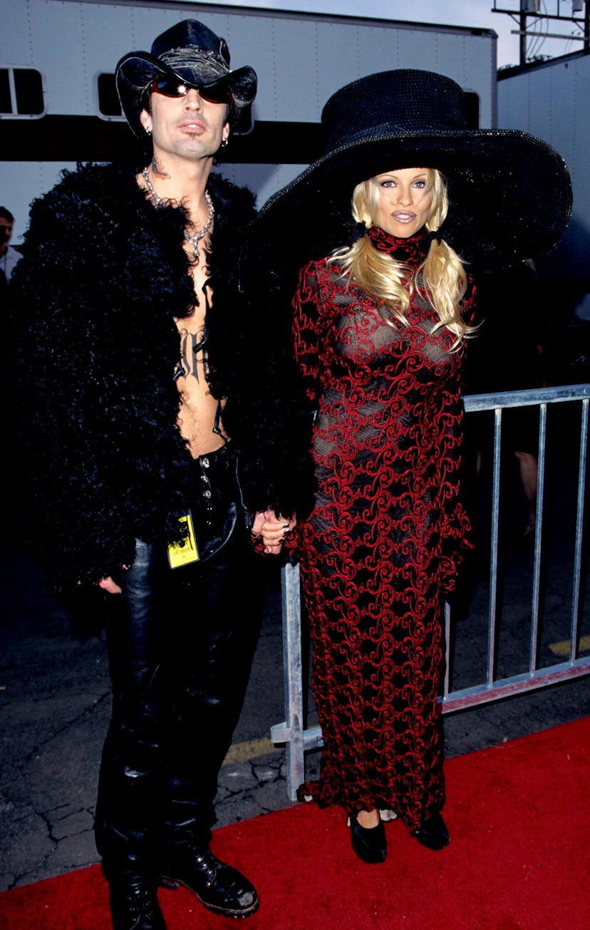 Tommy Lee and Pamela Anderson during The 24th Annual American Music Awards at Shrine Auditorium in L...