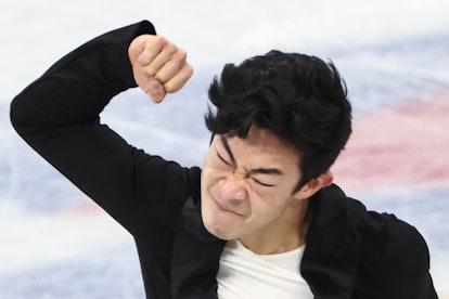 Nathan Chen's 2022 Winter Olympics short program broke a major figure skating record. Photo via Gett...
