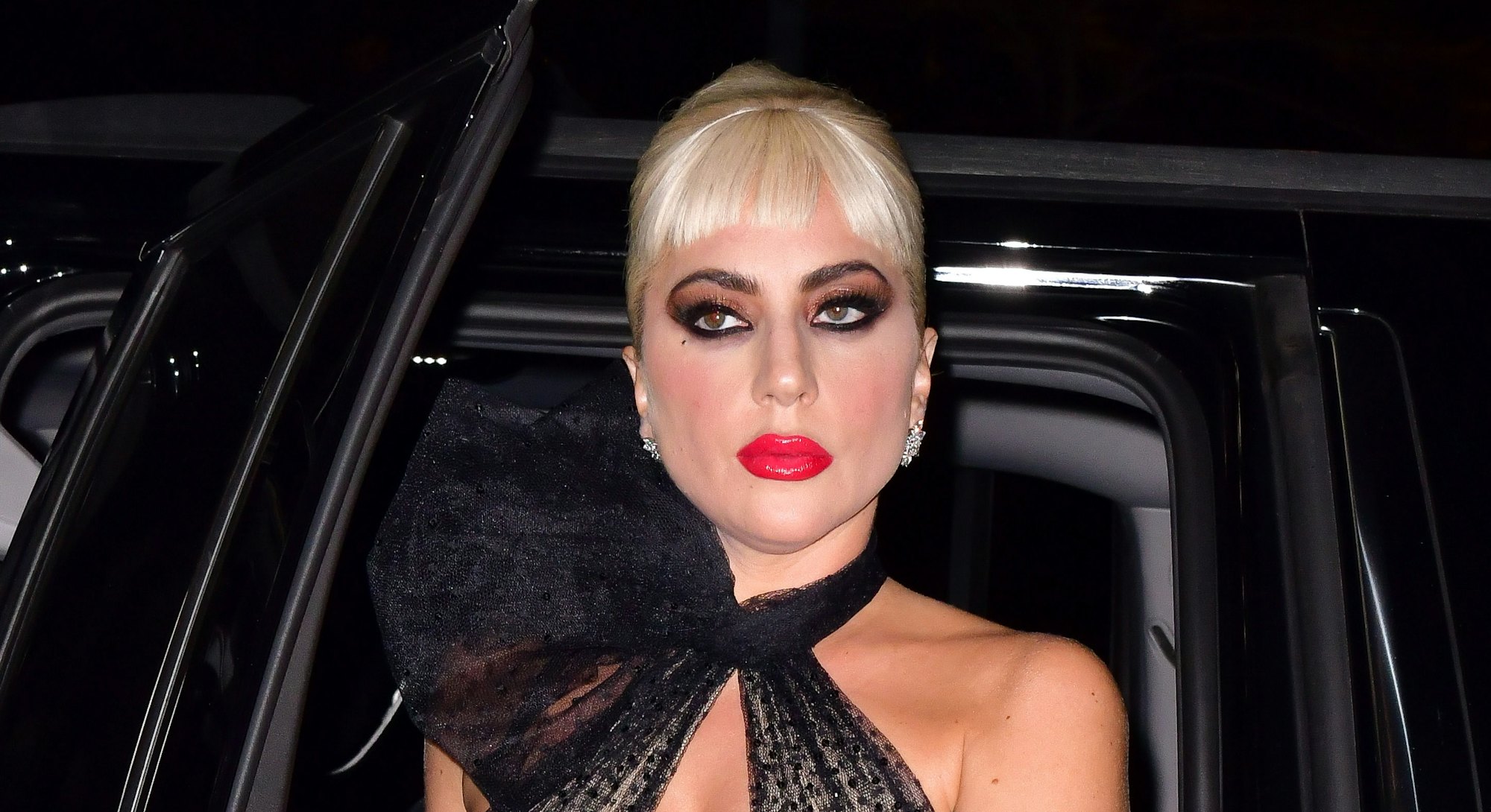 NEW YORK, NEW YORK - NOVEMBER 16: Lady Gaga attends the "House Of Gucci" New York Premiere at Jazz a...