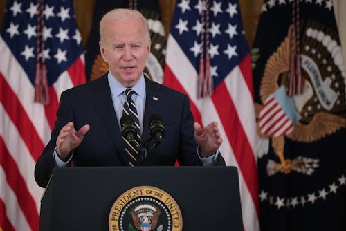 WASHINGTON, DC - DECEMBER 06: U.S. President Joe Biden delivers remarks about the Build Back Better ...