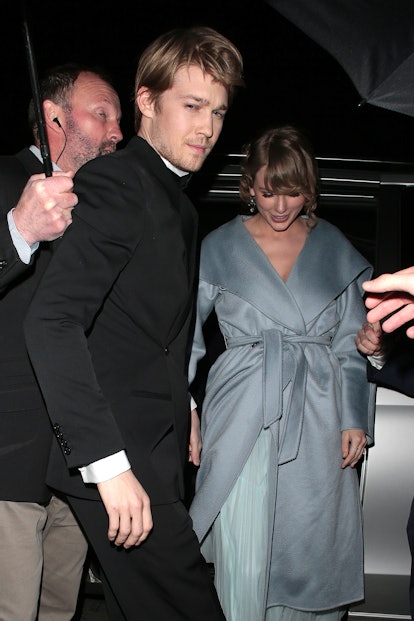 LONDON, ENGLAND - FEBRUARY 10:  Joe Alwyn and Taylor Swift seen at the BAFTAs: Vogue x Tiffany Fashi...