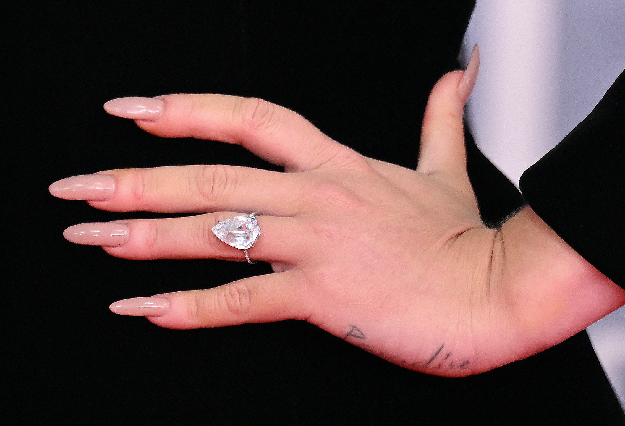 Adele, ring detail, attends The BRIT Awards 2022 at The O2 Arena on February 08, 2022 in London, Eng&hellip;
