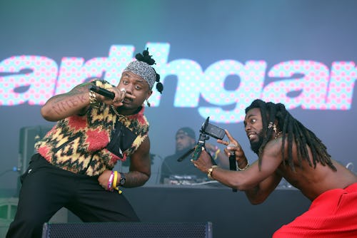 NEW YORK, NEW YORK - SEPTEMBER 24: EarthGang performs during the 2021 Governors Ball Music Festival...
