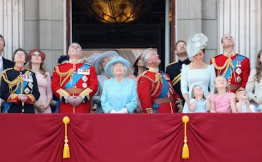 LONDON, ENGLAND - JUNE 09:  Princess Anne, Princess Royal, Princess Beatrice, Lady Louise Windsor, P...