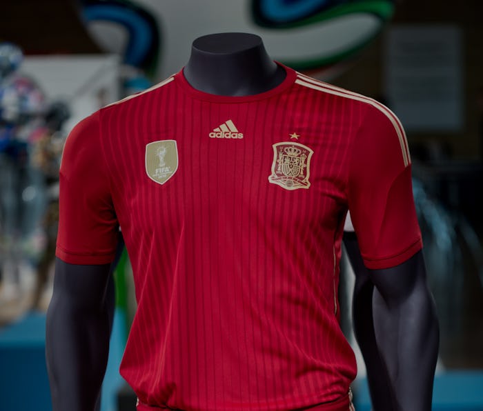 The official outfit of the soccer national team of Russia for the upcoming soccer world championship...