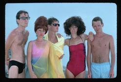 The members of the new wave band the B-52s (from left: Fred Schneider (vocals), Kate Pierson (vocals...