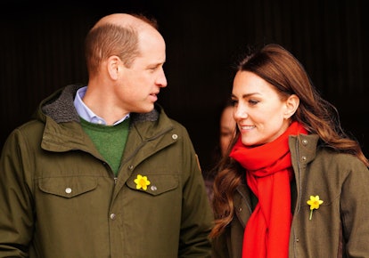 Kate Middleton & Prince William wearing matching jackets. 