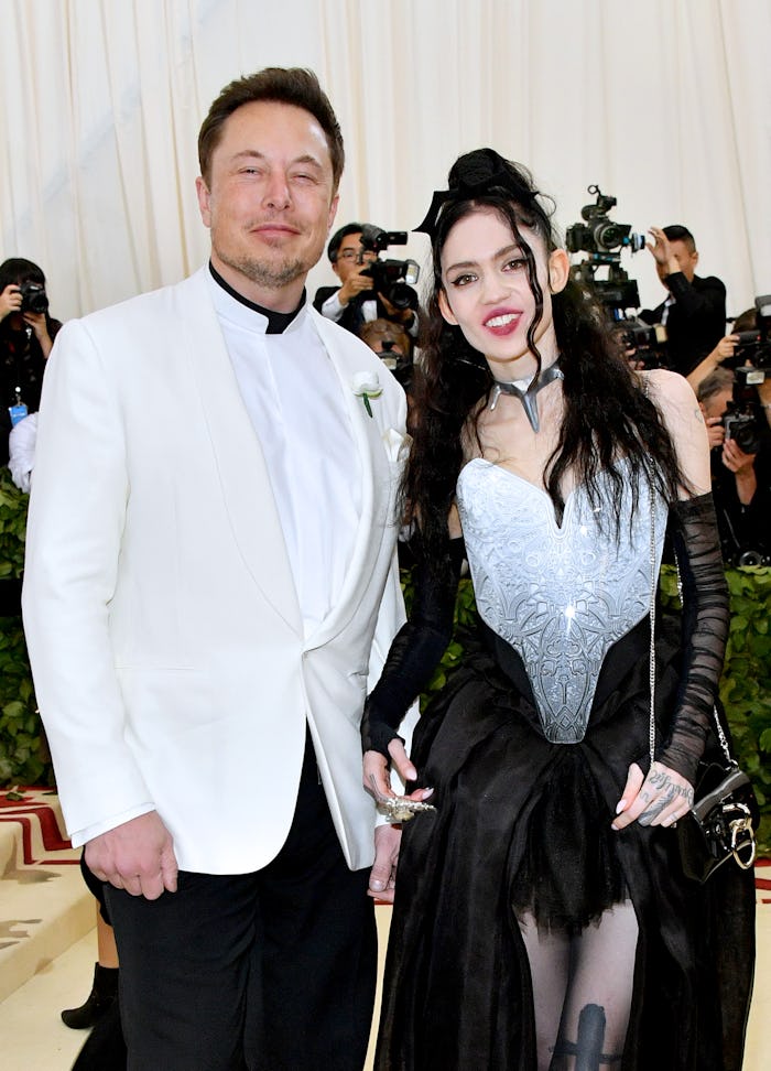 NEW YORK, NY - MAY 07: Elon Musk and Grimes attend the Heavenly Bodies: Fashion & The Catholic Imag...