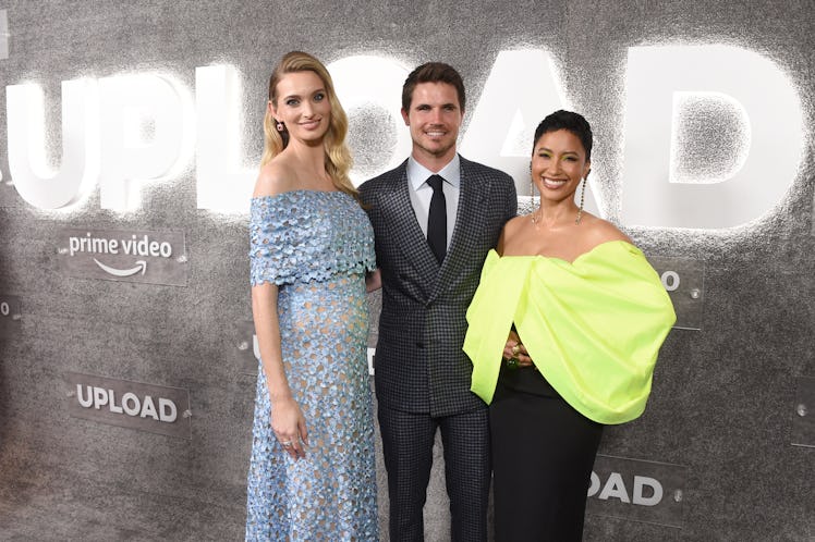 WEST HOLLYWOOD, CALIFORNIA - MARCH 08: (L-R) Allegra Edwards, Robbie Amell and Andy Allo attend the ...