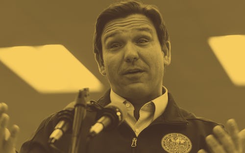 DAYTONA BEACH, FLORIDA, UNITED STATES - 2021/11/22: Florida Gov. Ron DeSantis speaks at a press conf...