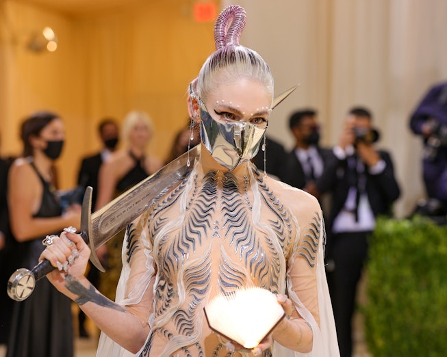 NEW YORK, NEW YORK - SEPTEMBER 13: Grimes attends The 2021 Met Gala Celebrating In America: A Lexico...