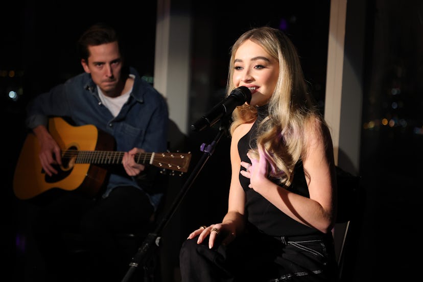 Sabrina Carpenter performs onstage with Samsung as they kick off the Samsung Galaxy Creator Collecti...