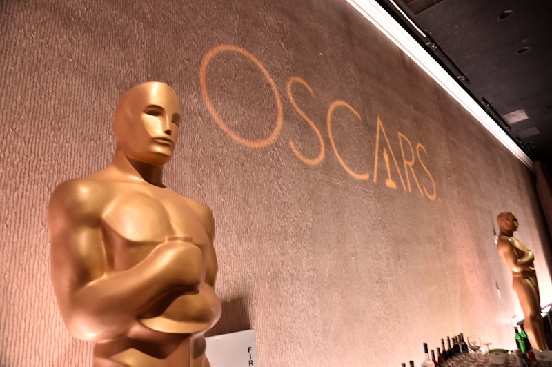 BEVERLY HILLS, CA - FEBRUARY 08:  A view of the Oscars logo at the 88th Annual Academy Awards nomine...