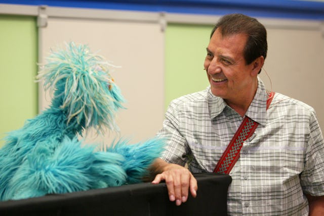 NEW YORK - JUNE 25:   Sesame Street's Luis (R) and Muppet Rosita chat during the introduction of the...