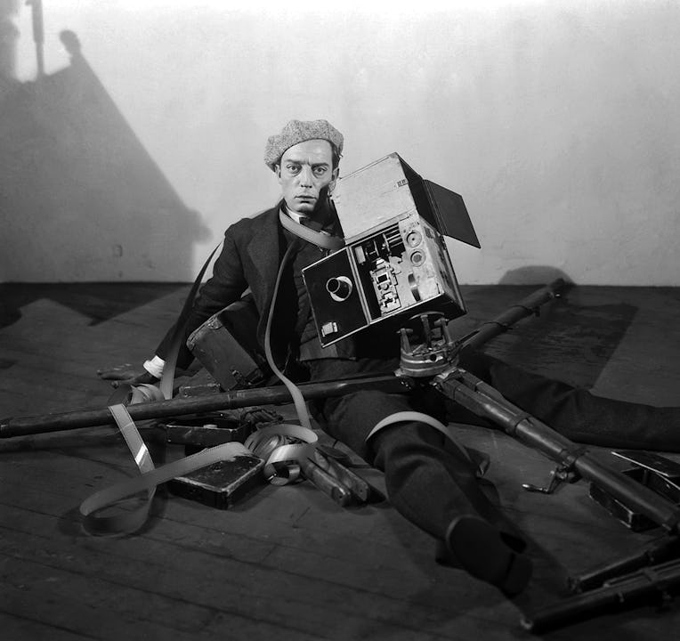 CULVER CITY, CA - 1928:  Actor and director Buster Keaton poses for a portrait on the set of his MGM...