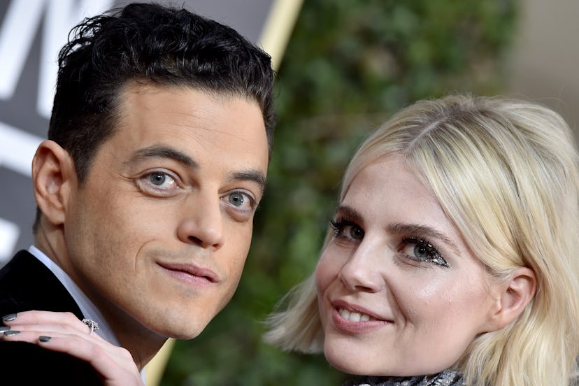 BEVERLY HILLS, CALIFORNIA - JANUARY 05: Rami Malek and Lucy Boynton attend the 77th Annual Golden Gl...