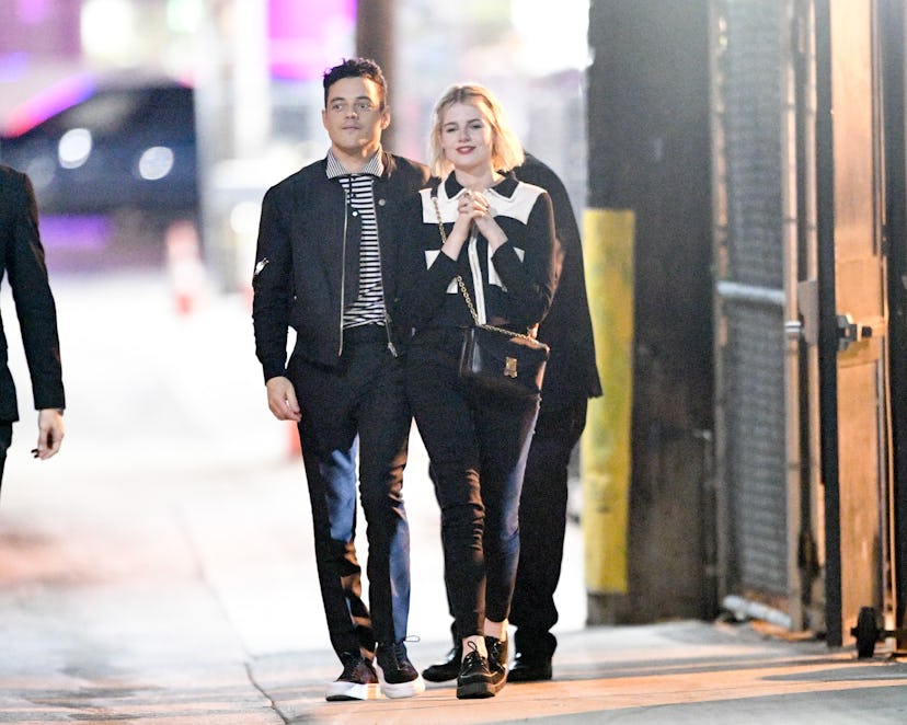 LOS ANGELES, CA - JANUARY 08: Rami Malek and Lucy Boynton are seen on January 08, 2019 in Los Angele...