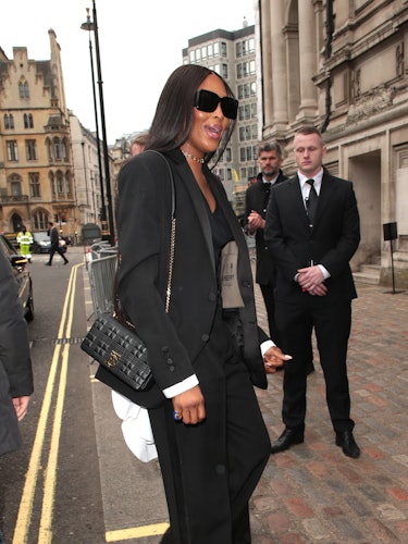 LONDON, ENGLAND - MARCH 11:  Naomi Campbell seen attending Burberry a/w 2022 Womenswear Presentation...