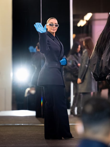 MILAN, ITALY - FEBRUARY 24: Kim Kardashian is seen during the Milan Fashion Week Fall/Winter 2022/20...