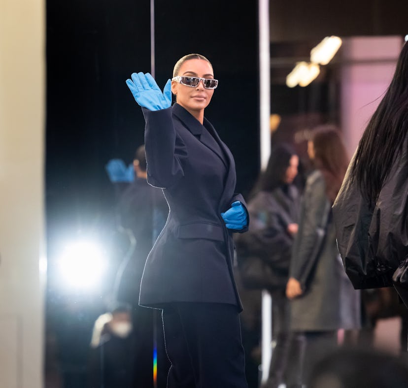 MILAN, ITALY - FEBRUARY 24: Kim Kardashian is seen during the Milan Fashion Week Fall/Winter 2022/20...
