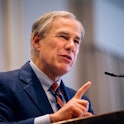 HOUSTON, TEXAS - OCTOBER 27: Texas Governor Greg Abbott speaks during the Houston Region Business Co...