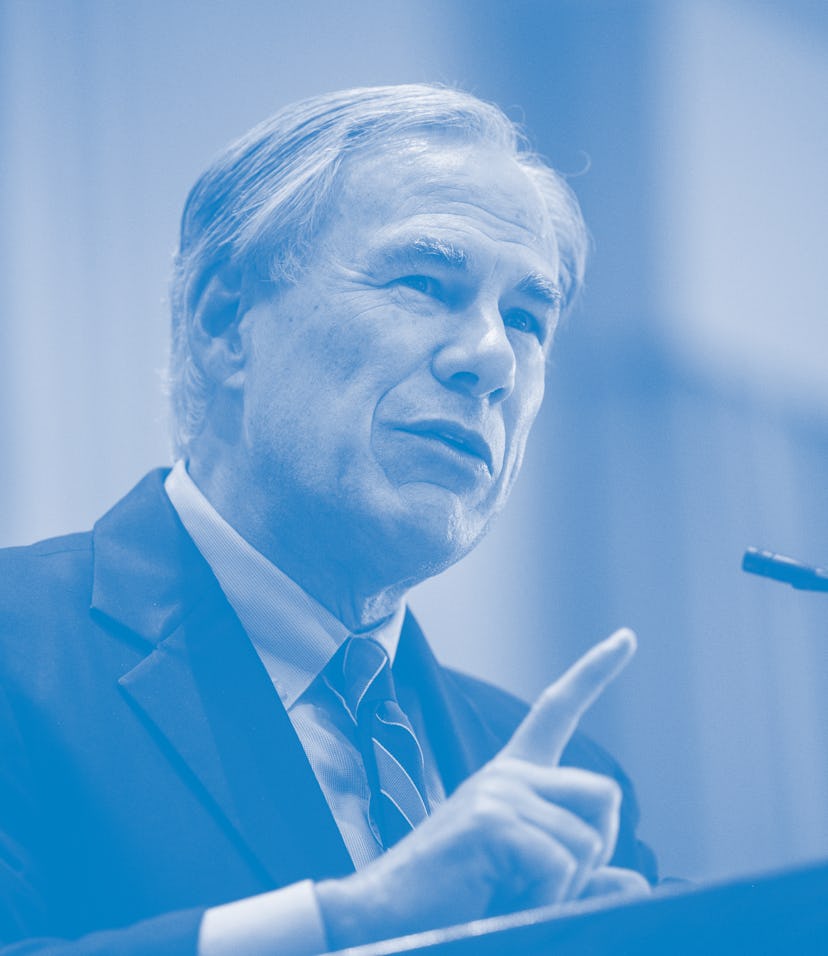 HOUSTON, TEXAS - OCTOBER 27: Texas Governor Greg Abbott speaks during the Houston Region Business Co...