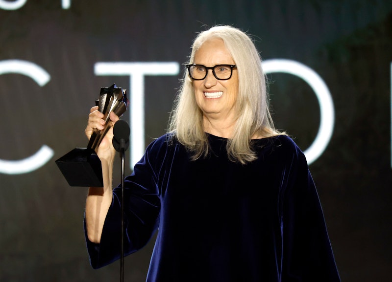 Jane Campion accepts the Best Director award for ‘The Power of the Dog.' (Photo by Frazer Harrison/G...