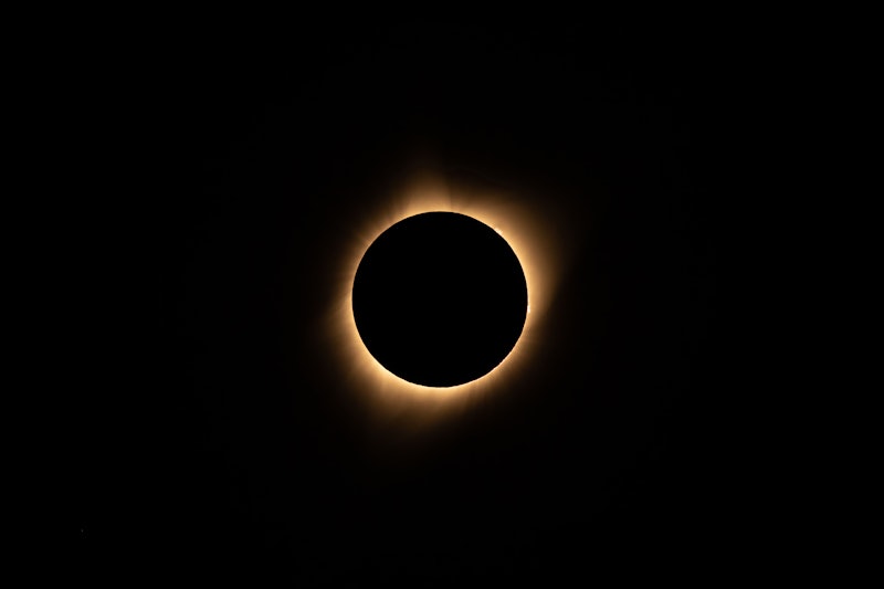The total solar eclipse on 21 August 2017, as seen from Idaho. About 76 minutes after first contact....