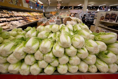 Napa cabbage for sale at Mitsuwa, a Japanese supermarket. (Photo by James Leynse/Corbis via Getty Im...