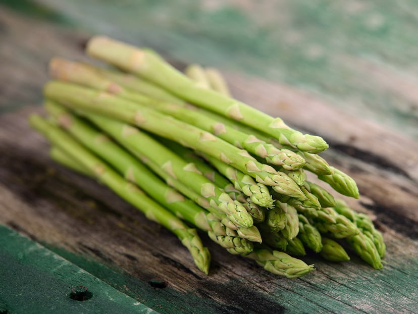 asparagus on old wooden