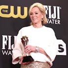 LOS ANGELES, CALIFORNIA - MARCH 13: Jean Smart poses in the press room with her award for Best Actre...