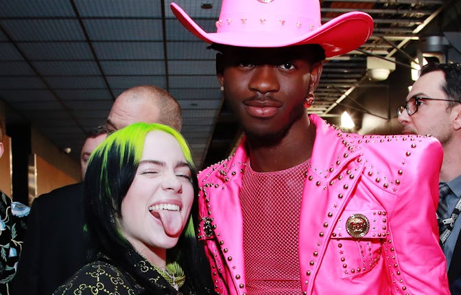 LOS ANGELES, CALIFORNIA - JANUARY 26: (L-R) Billie Eilish and Lil Nas X attend the 62nd Annual GRAMM...