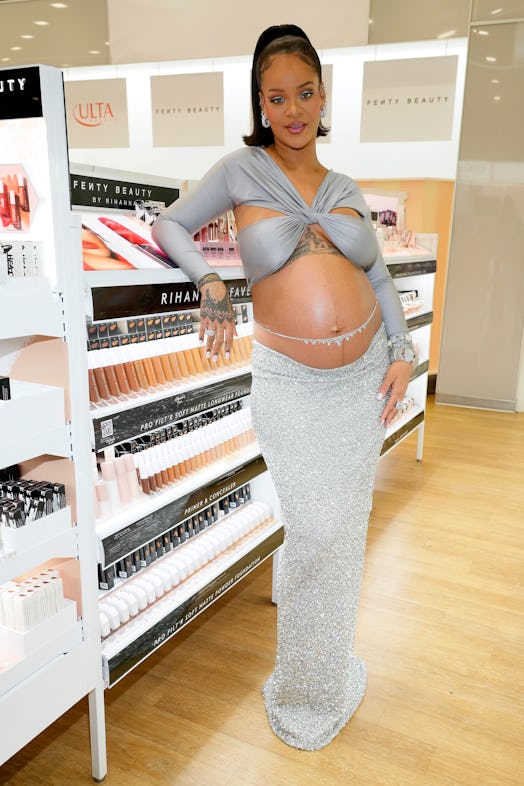 Rihanna's two-piece maternity outfit. 