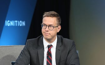 NEW YORK, NY - NOVEMBER 29: Nicholas Carlson speaks onstage at IGNITION: Future of Media at Time Wa...