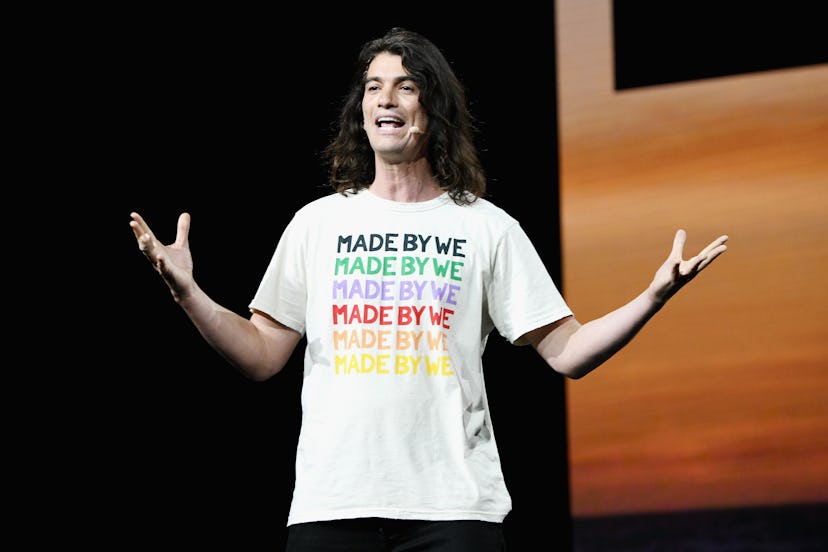 Adam Neumann speaks onstage during WeWork Presents Second Annual Creator Global Finals at Microsoft ...
