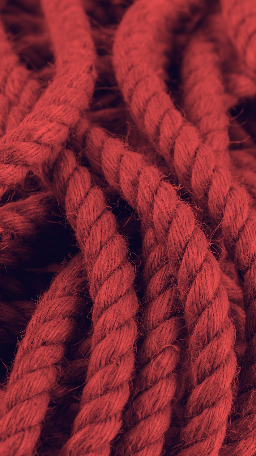 natural rope close-up view background with selective focus.