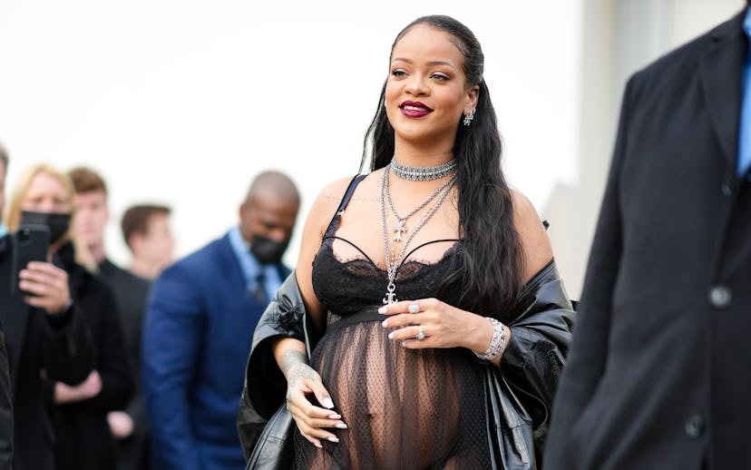 PARIS, FRANCE - MARCH 01: Rihanna is seen outside the Dior show, during Paris Fashion Week - Womensw...