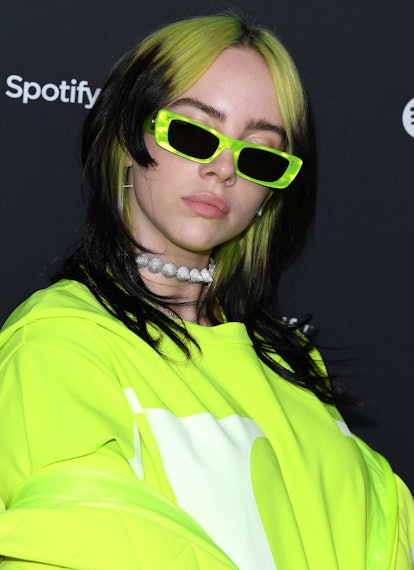 Billie Eilish in rectangular sunglasses 