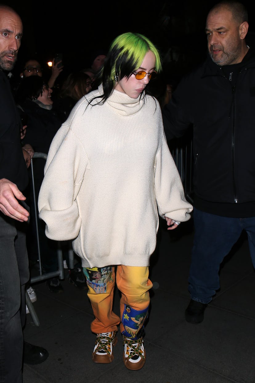 Billie Eilish in an oversized sweater 