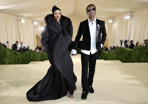 NEW YORK, NEW YORK - SEPTEMBER 13: (L-R) Rihanna and ASAP Rocky attend The 2021 Met Gala Celebrating...