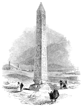 Cleopatra’s Needle at its original location in Alexandria, Egypt from the Works of William Shakespea...