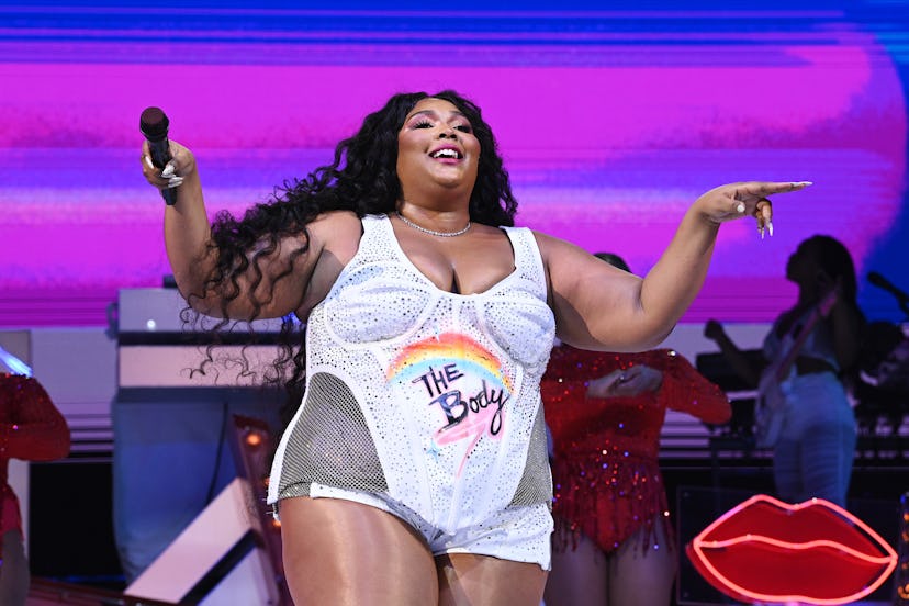 Lizzo performs live from Miami Beach at the Platinum Studio for American Express UNSTAGED Final 2021...