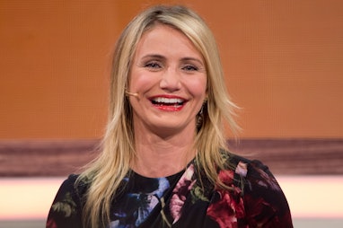 The US actress Cameron Diaz smiles during TV show at the Baden arena in Offenburg, Germany, 05 April...