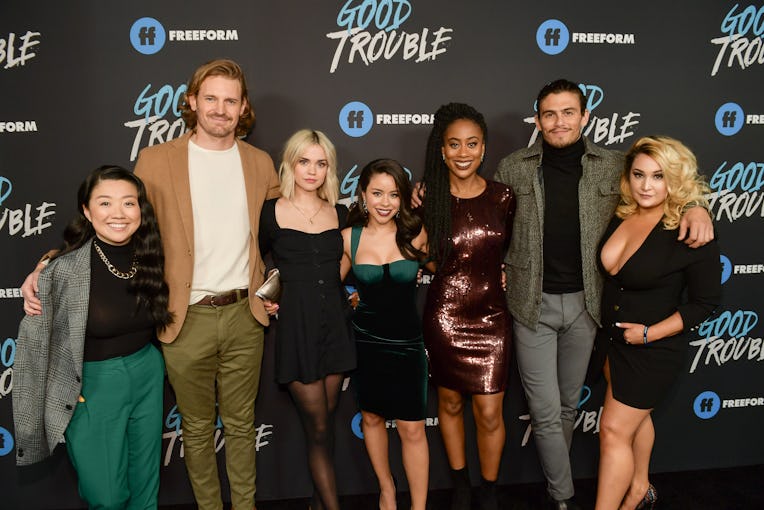 LOS ANGELES, CALIFORNIA - JANUARY 08: Sherry Cola, Josh Pence, Maia Mitchell, Cierra Ramirez, Zuri A...