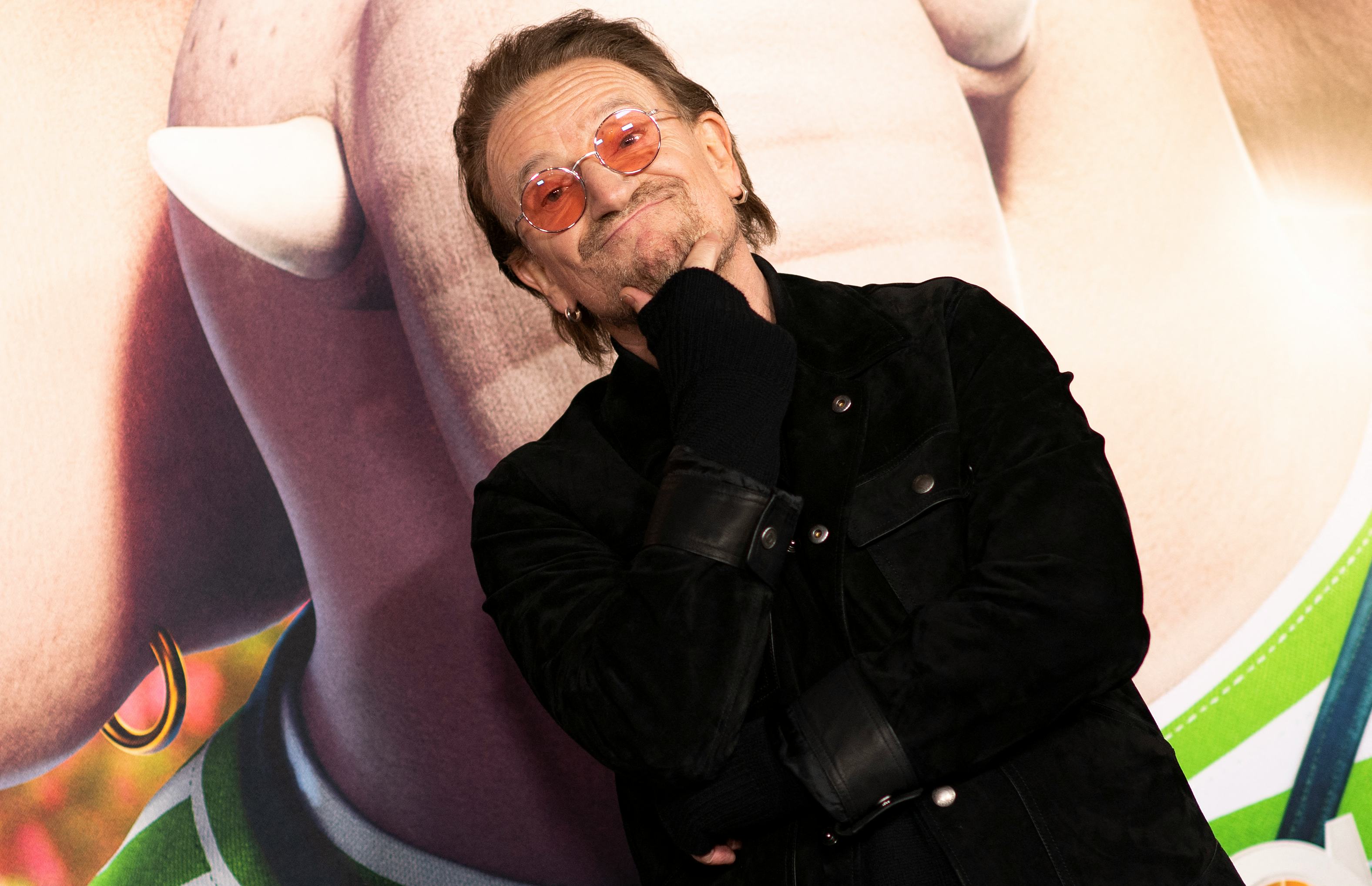 Irish singer Bono arrives for the premiere of "Sing 2" in Los Angeles, California on December 12, 20...