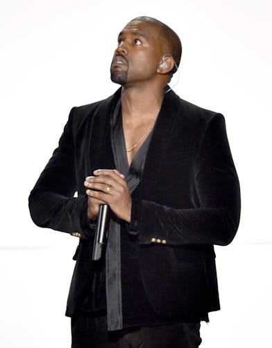 LOS ANGELES, CA - FEBRUARY 08:  Recording artist Kanye West performs onstage during The 57th Annual ...