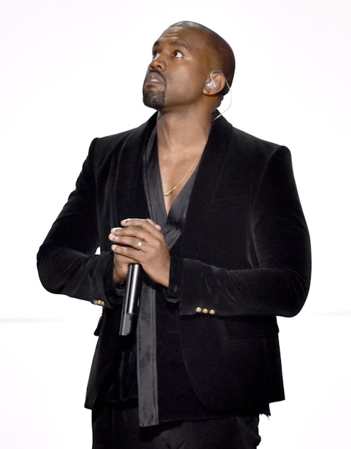 LOS ANGELES, CA - FEBRUARY 08:  Recording artist Kanye West performs onstage during The 57th Annual ...