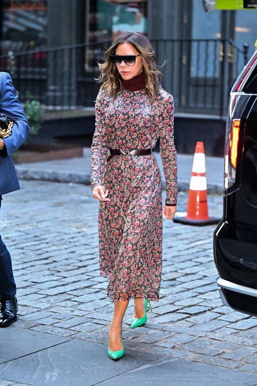 Victoria Beckham's colorful outfit. 