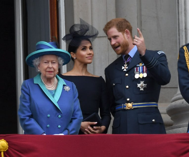LONDON, UNITED KINGDOM - JULY 1O: Queen Elizabeth ll, Meghan, Duchess of Sussex and Prince Harry, Du...